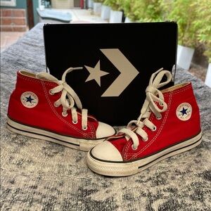 Toddler Converse - Red Canvas High-Tops - Size 8